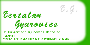 bertalan gyurovics business card